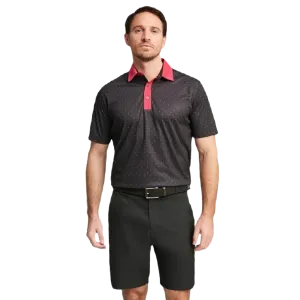 Pure Geo Golf Polo - Black/Pink