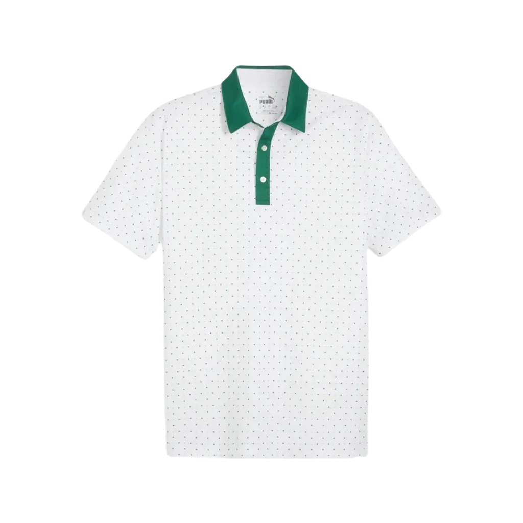 Pure Geo Golf Polo - White/Green