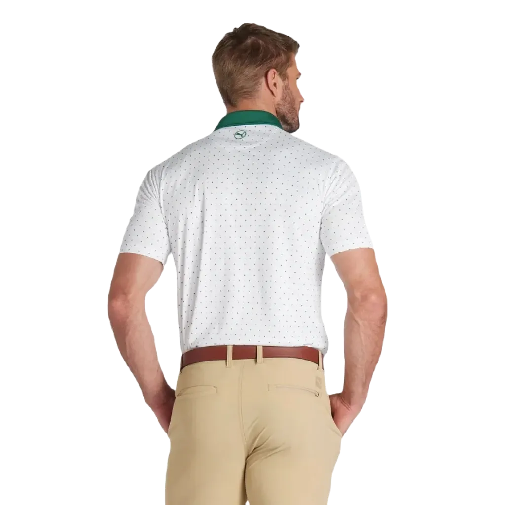 Pure Geo Golf Polo - White/Green