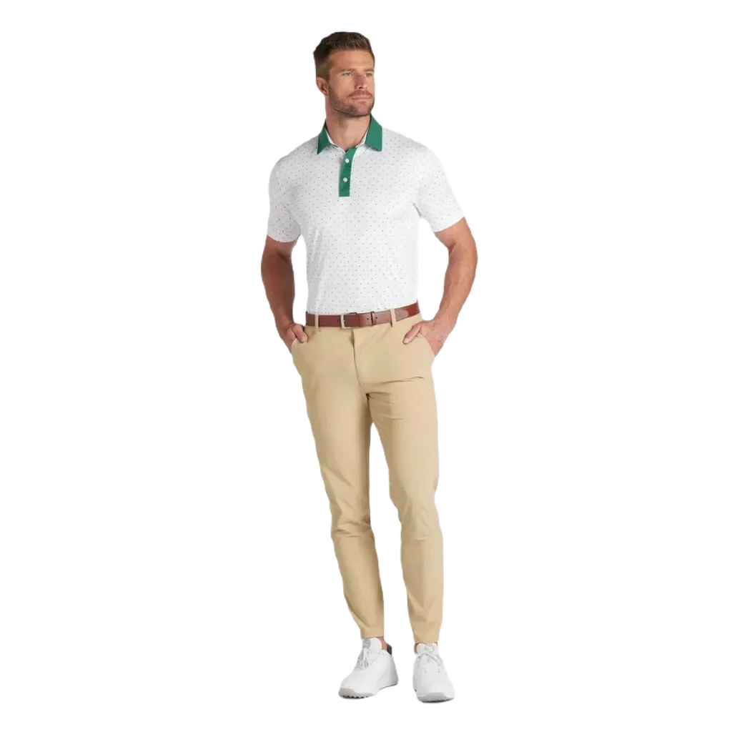 Pure Geo Golf Polo - White/Green