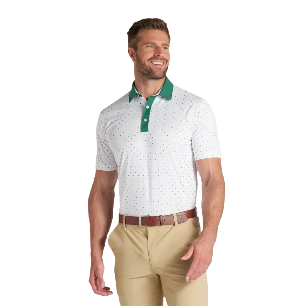 Pure Geo Golf Polo - White/Green