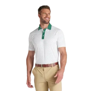 Pure Geo Golf Polo - White/Green
