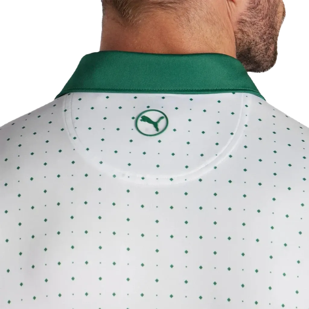 Pure Geo Golf Polo - White/Green
