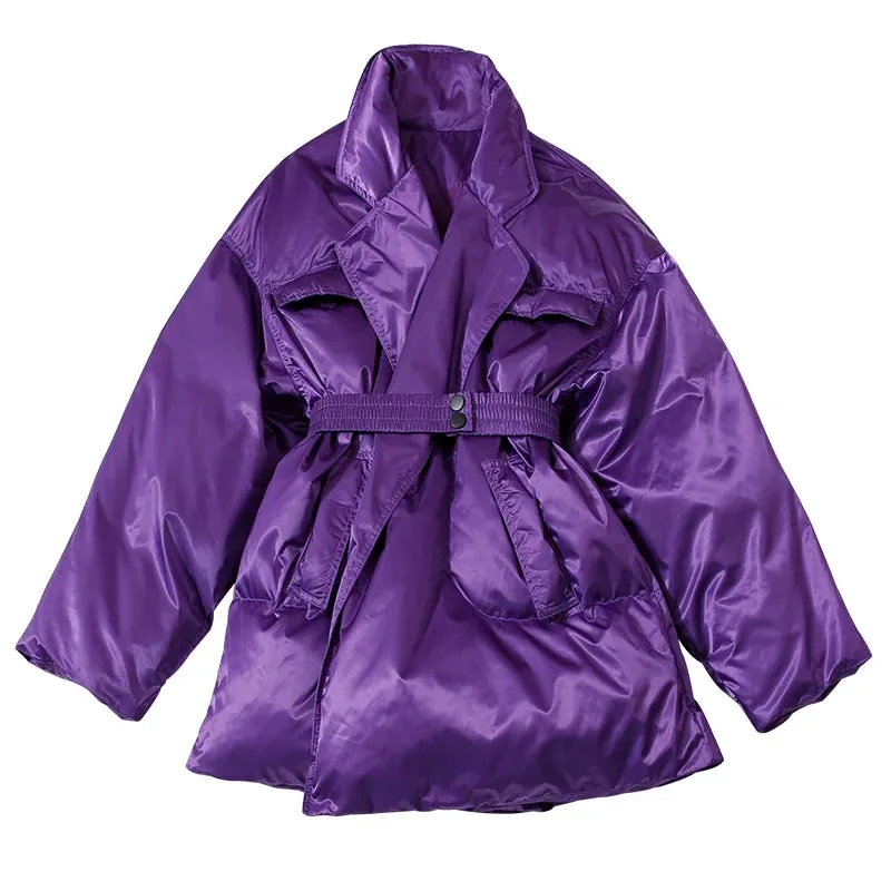 Purple Oversized Puffer Jacket