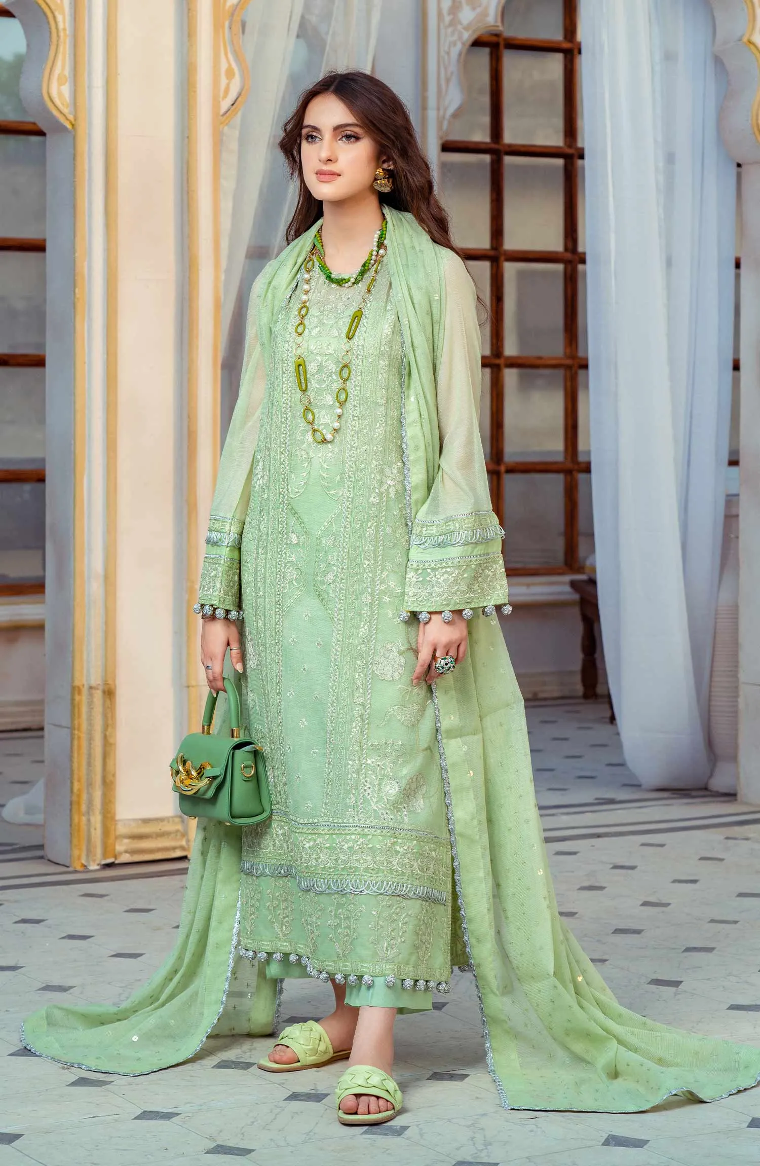 Quiet Green - (MLRD - 061) |  Maryum N Maria Luxury Pret Eid Edit 2022 | Stitched Ready to Wear Suits