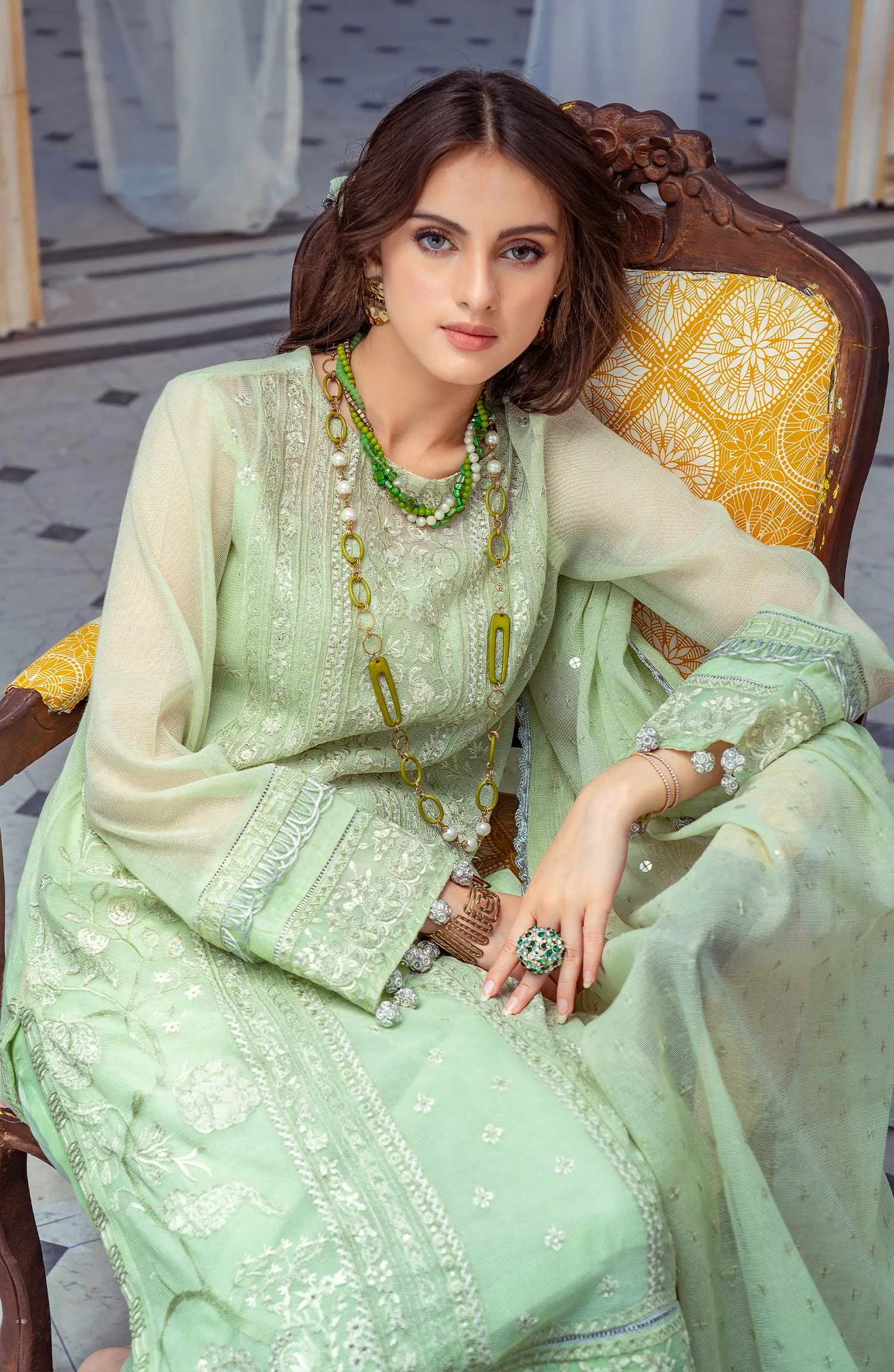 Quiet Green - (MLRD - 061) |  Maryum N Maria Luxury Pret Eid Edit 2022 | Stitched Ready to Wear Suits