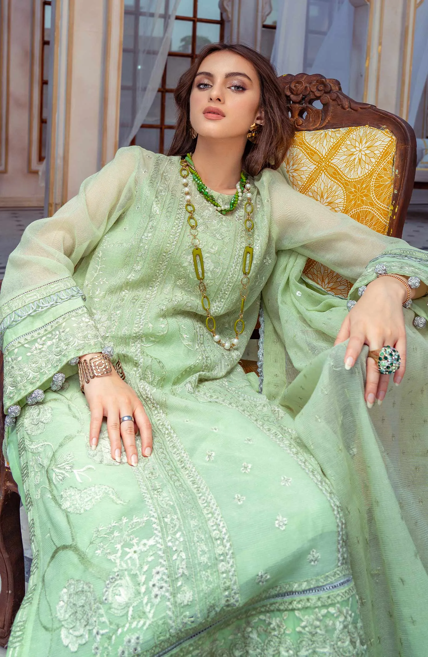 Quiet Green - (MLRD - 061) |  Maryum N Maria Luxury Pret Eid Edit 2022 | Stitched Ready to Wear Suits
