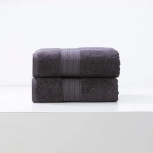 Renee Taylor Brentwood 650 GSM Low Twist 2 Pack Bath Sheet - CARBON