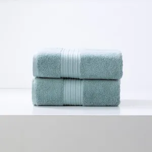 Renee Taylor Brentwood 650 GSM Low Twist 2 Pack Bath Sheet - GRAY MIST