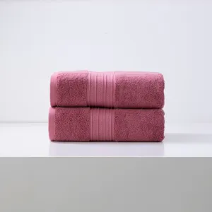 Renee Taylor Brentwood 650 GSM Low Twist 2 Pack Bath Sheet - ROSEBUD