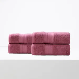 Renee Taylor Brentwood 650 GSM Low Twist 4 Pack Bath Sheet Rosebud
