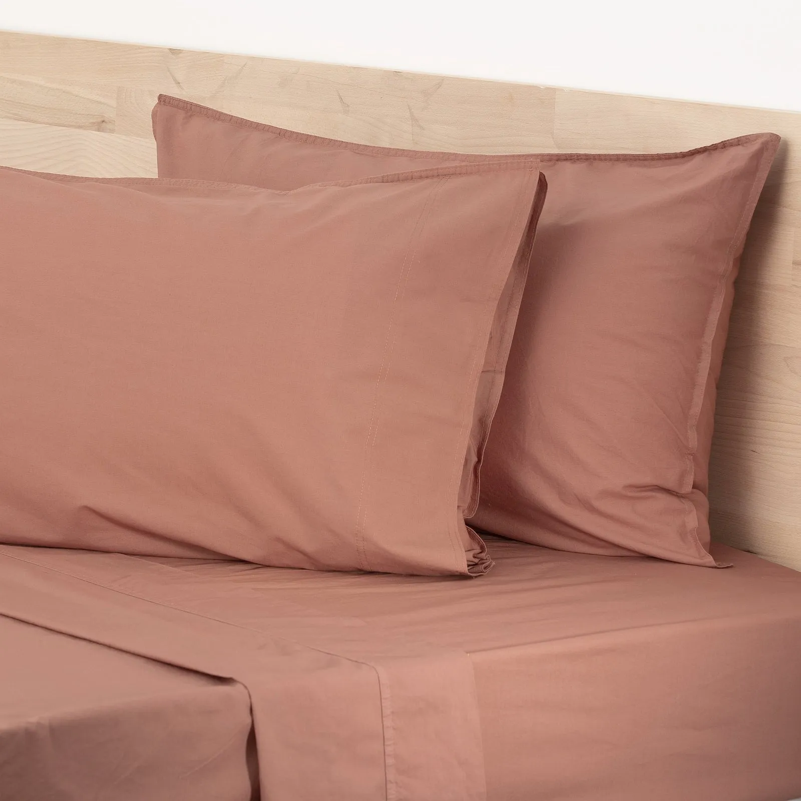 Renee Taylor Helena Vintage Stone washed Sheet Set - Redwood