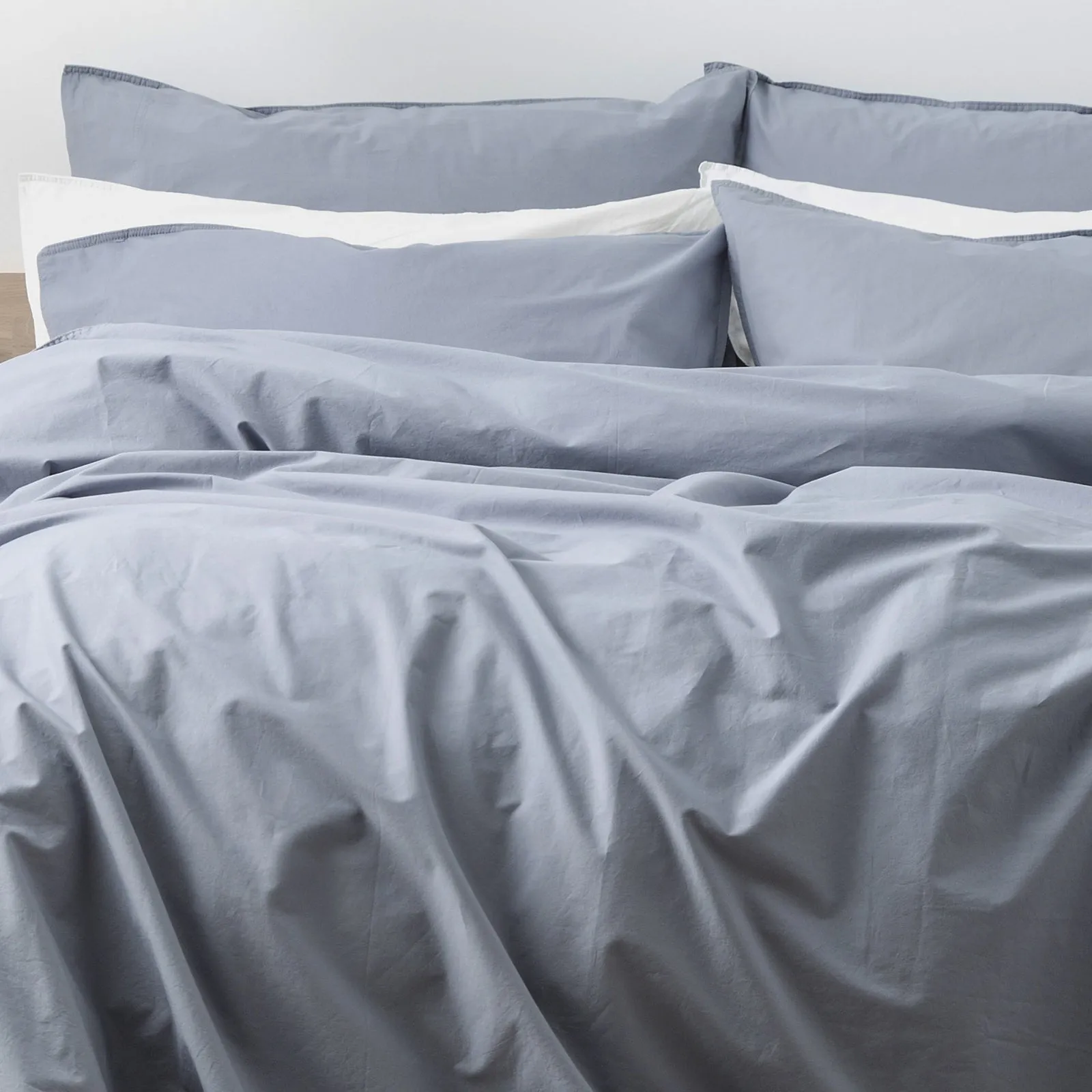 Renee Taylor Lorimer 300TC Stone washed Quilt Cover Set - Celestial Blue