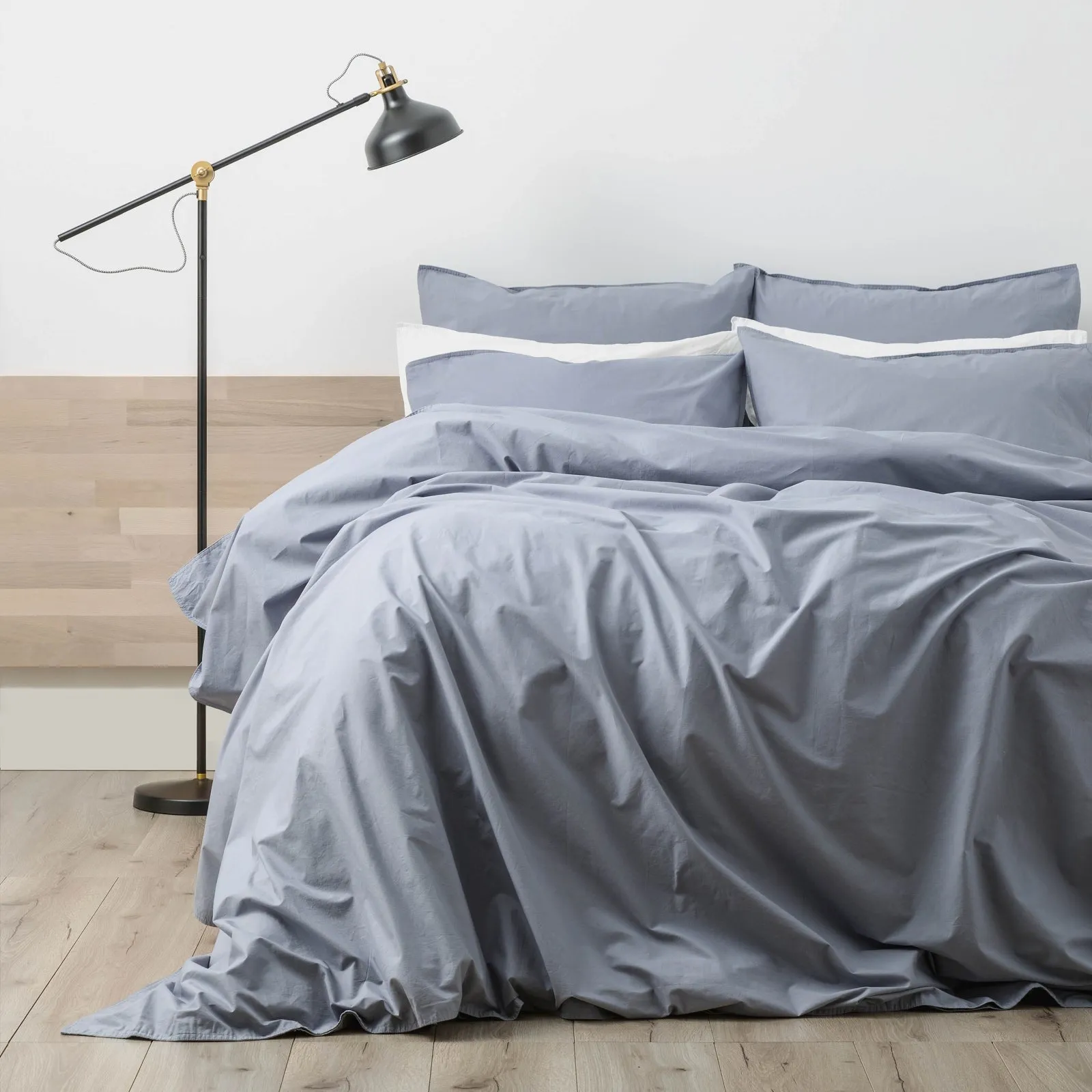 Renee Taylor Lorimer 300TC Stone washed Quilt Cover Set - Celestial Blue