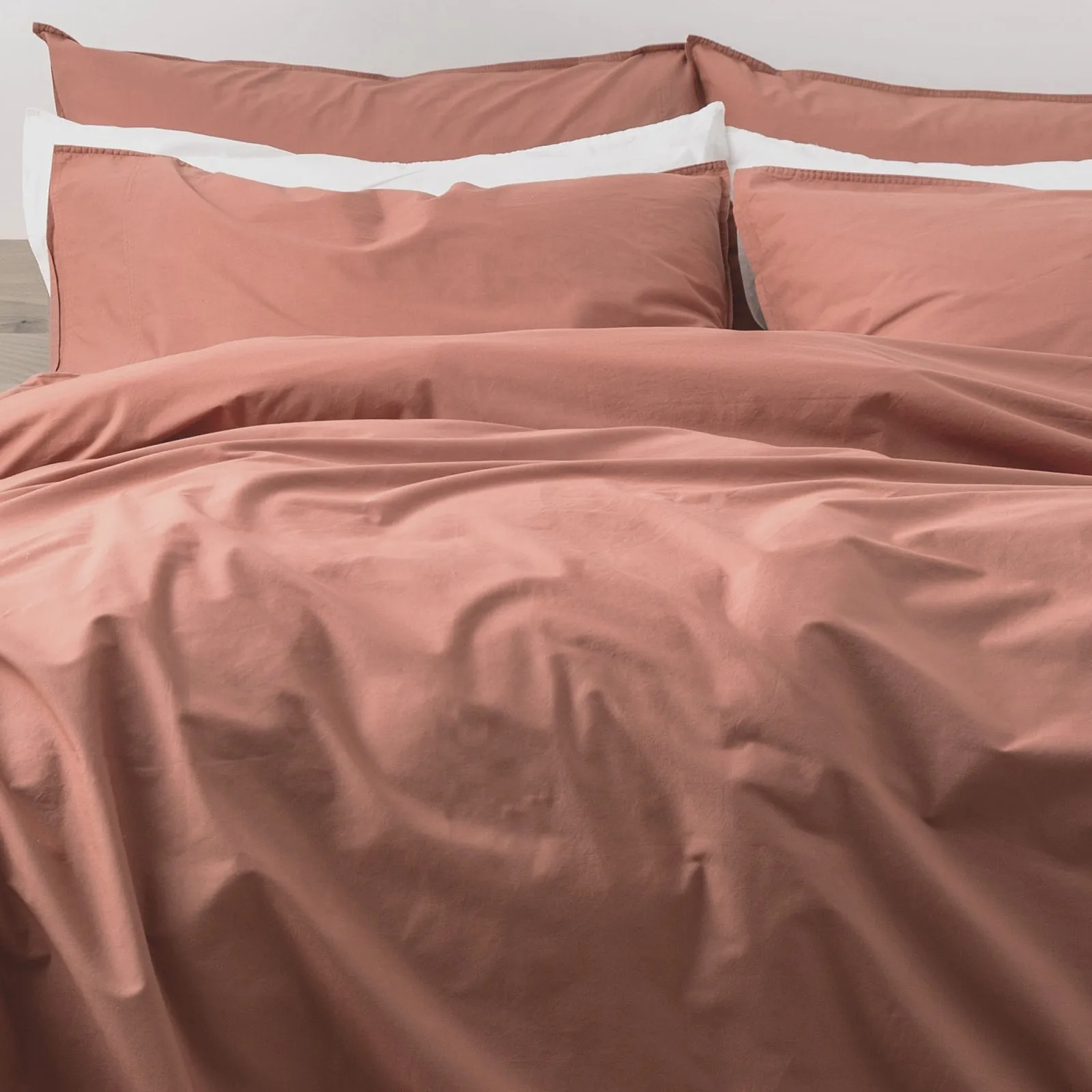 Renee Taylor Lorimer 300TC Stone washed Quilt Cover Set - Clay