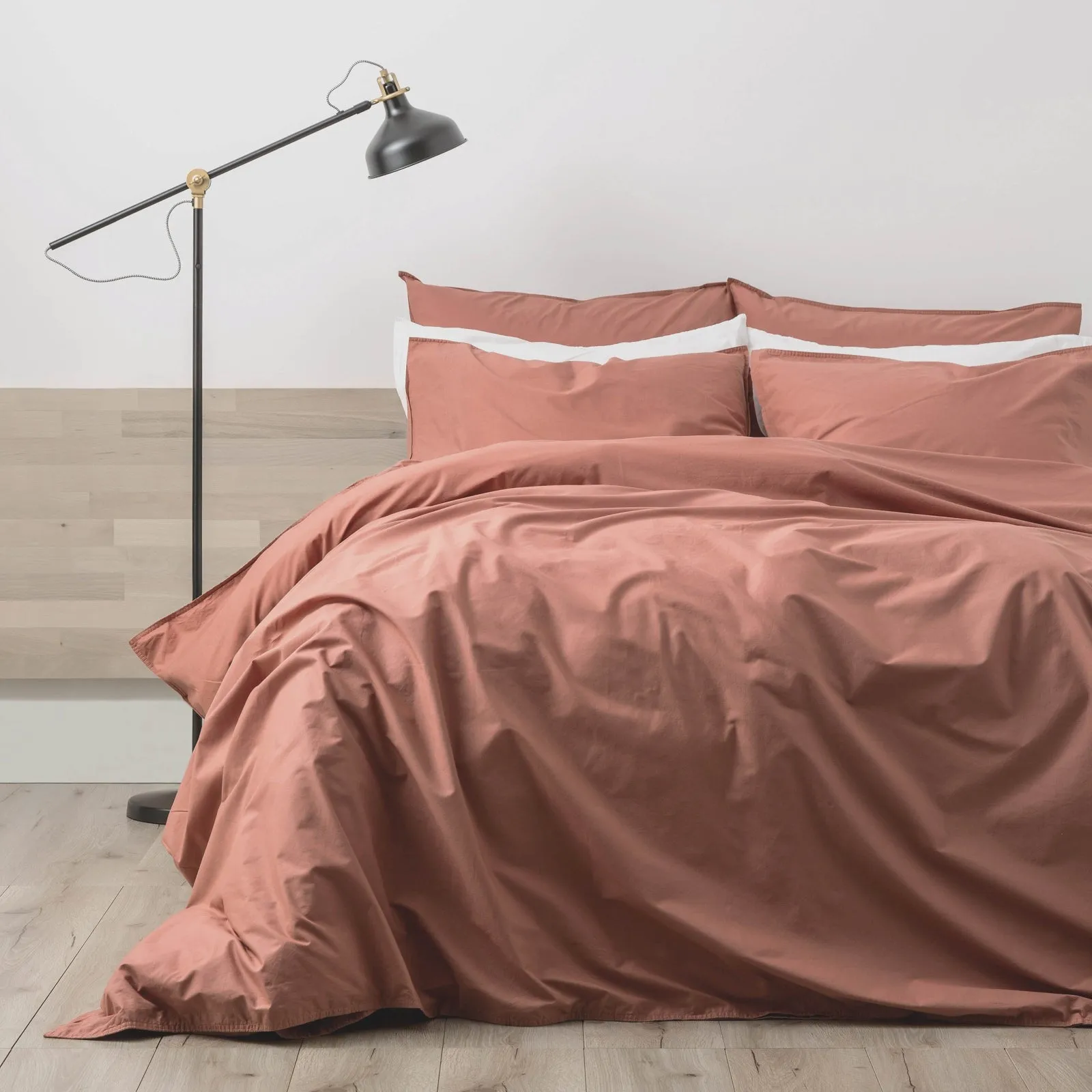 Renee Taylor Lorimer 300TC Stone washed Quilt Cover Set - Clay