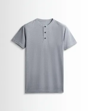 Rich in Cotton Henley Without Pocket T-shirts (Silver Grey)