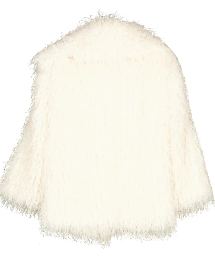 River Island Oversized Mongolian Jacket - Cream UK S