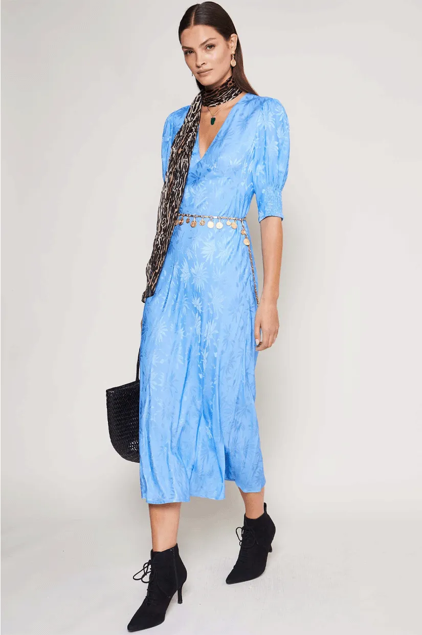 Rixo Zadie Dress - Daisy Jacquard Blue
