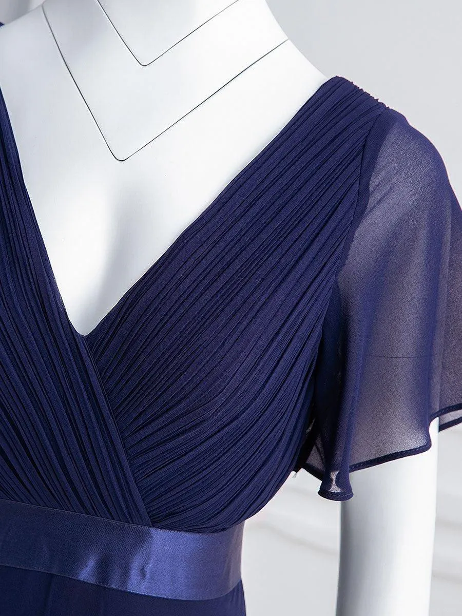 Robe de Soirée Grande Taille Empire avec Manches Flottantes