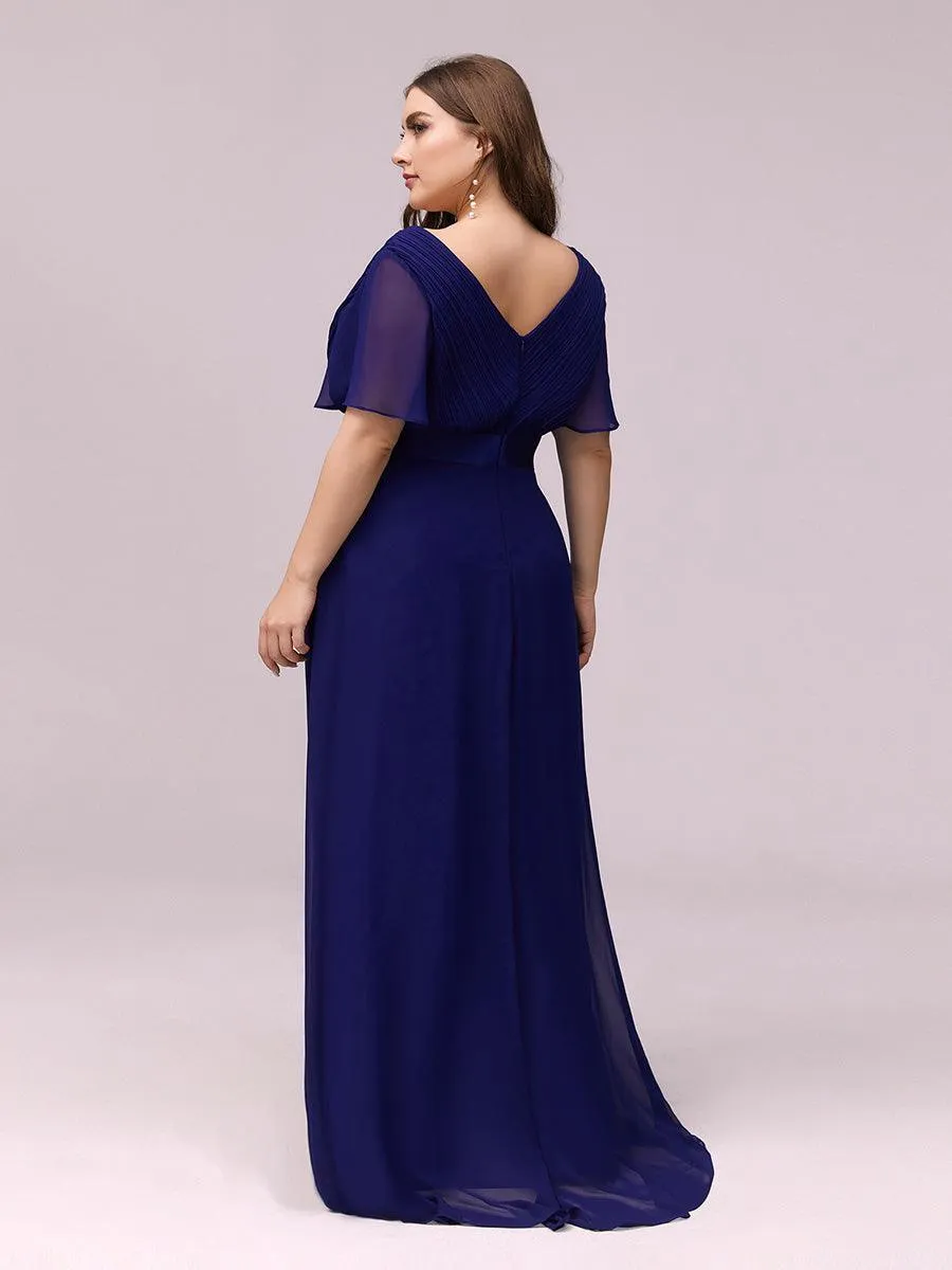 Robe de Soirée Grande Taille Empire avec Manches Flottantes