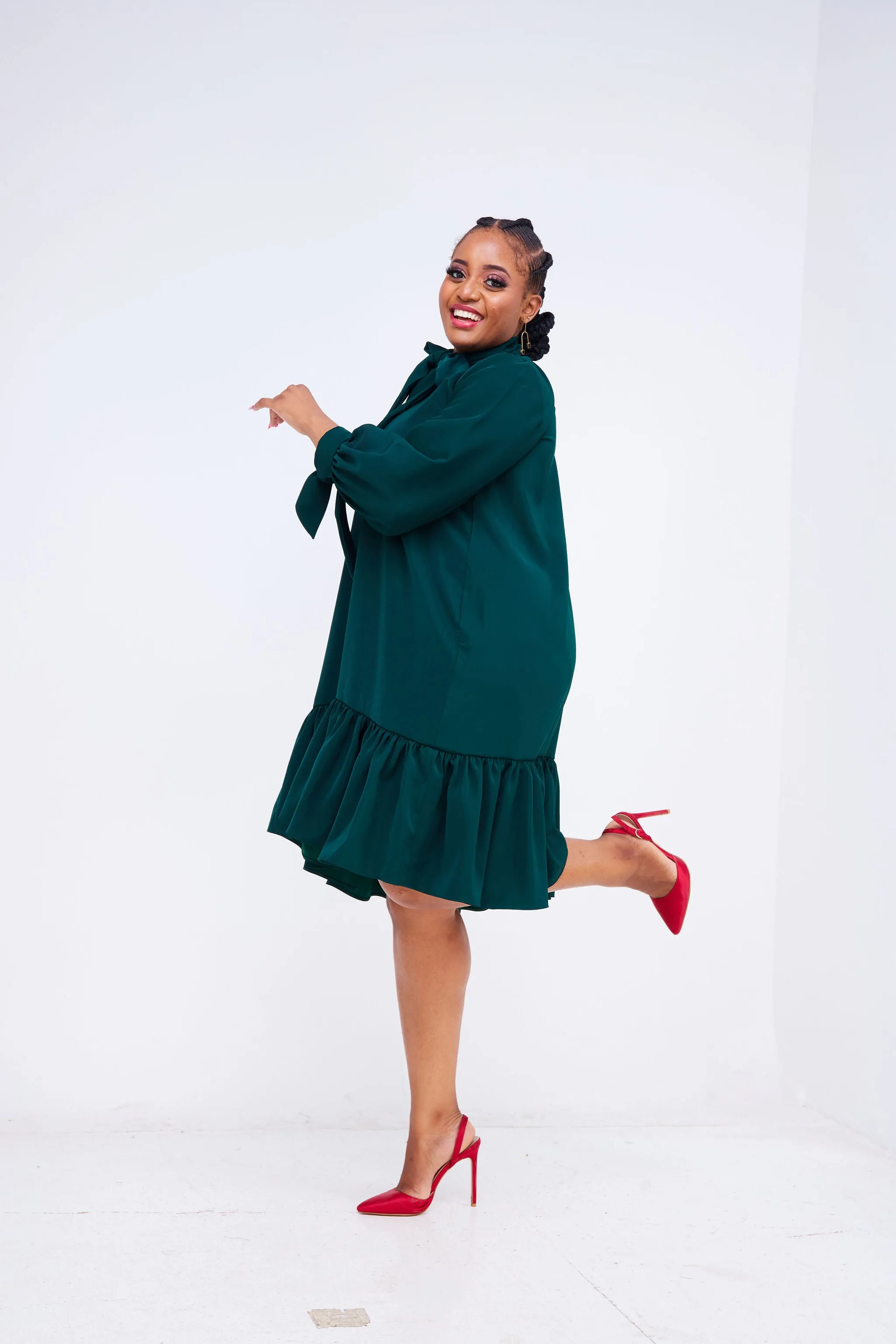 Ruro Shift Dress - Emerald Green