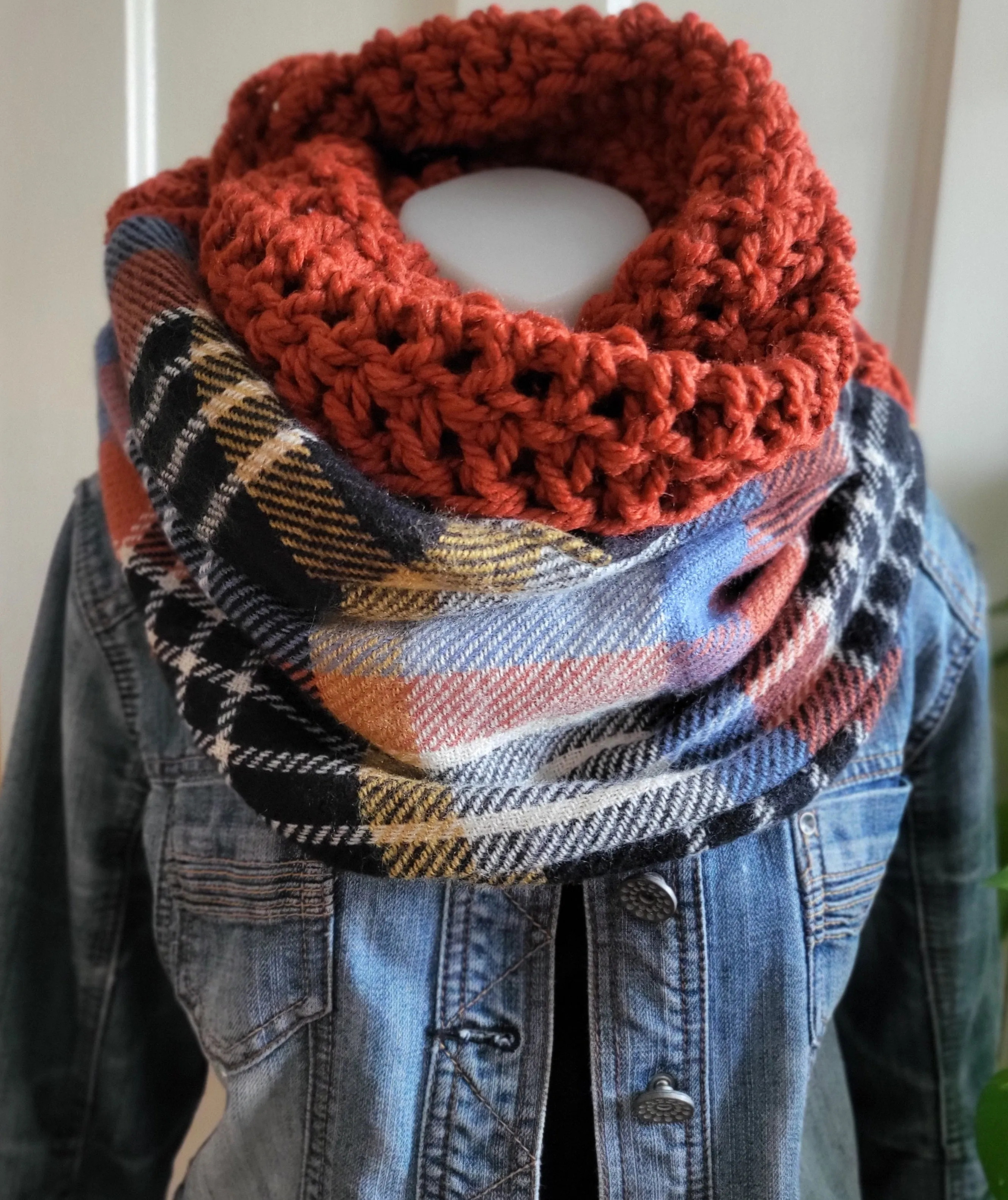 Rustic Elegance Plaid Infinity Scarf
