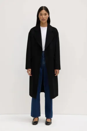 Sadie Single Breasted Wool Coat - Black