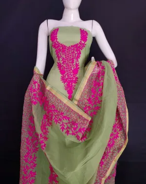 Shop Kota Doriya Embroidery Work Suit In Green