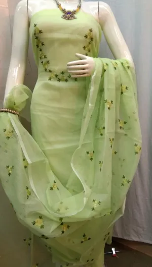 Shop Kota Doriya Embroidery Work Suit In Green