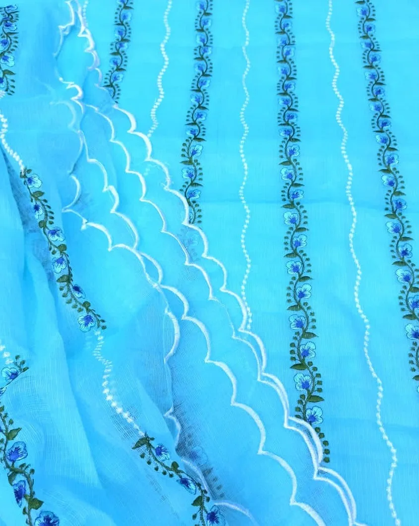 Shop Kota Doriya Embroidery Work Suit In Sky Blue