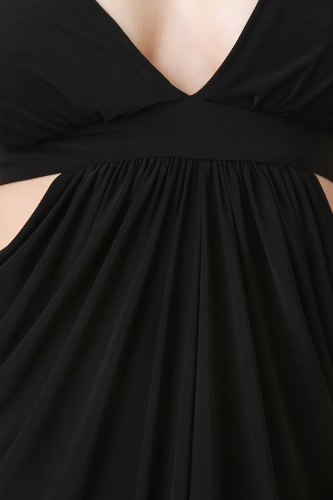 Side Cutout Drape Maxi Dress