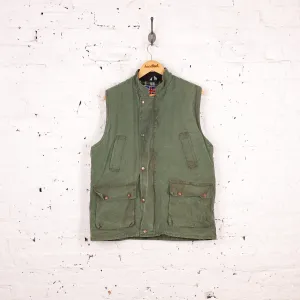 Sleeveless Wax Jacket Gilet - Green - L