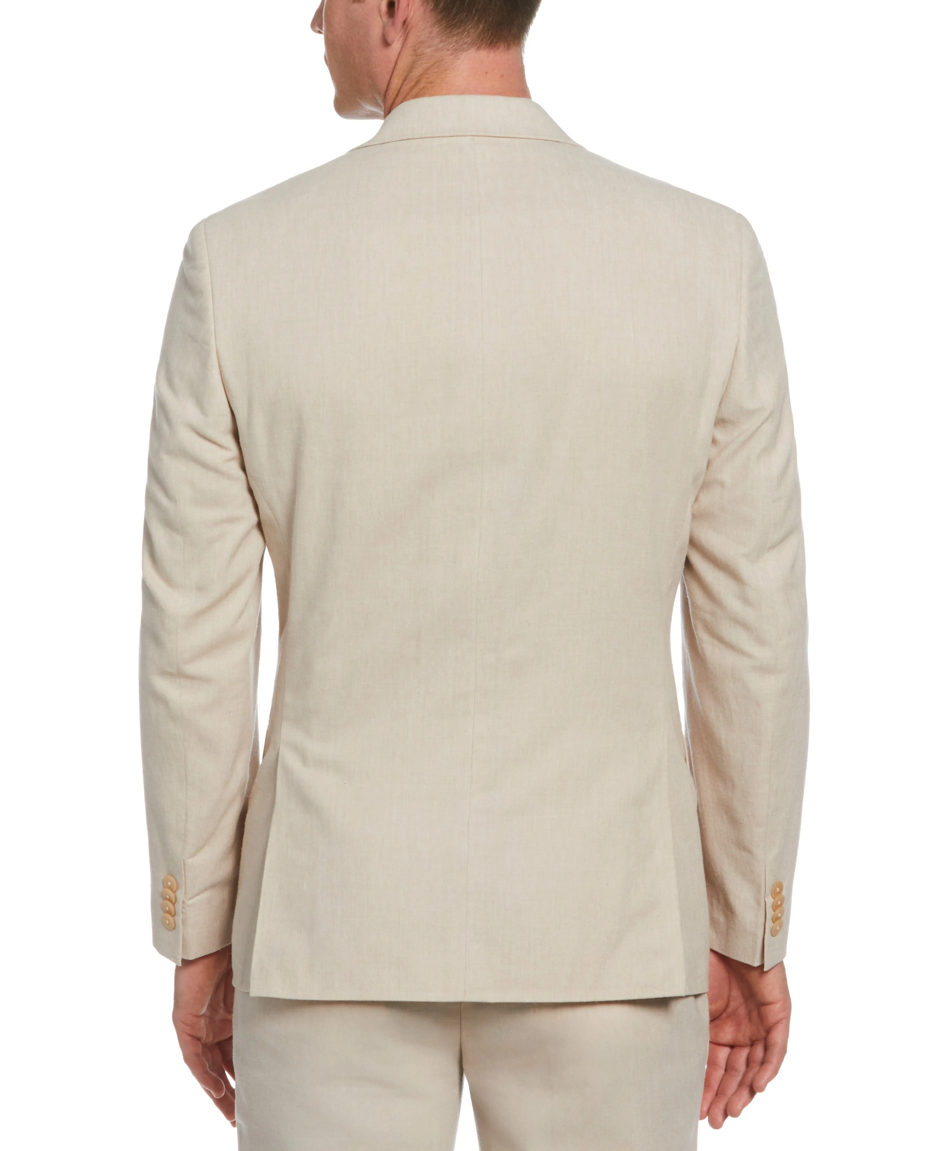 Slim Fit Light Tan Linen Blend Suit