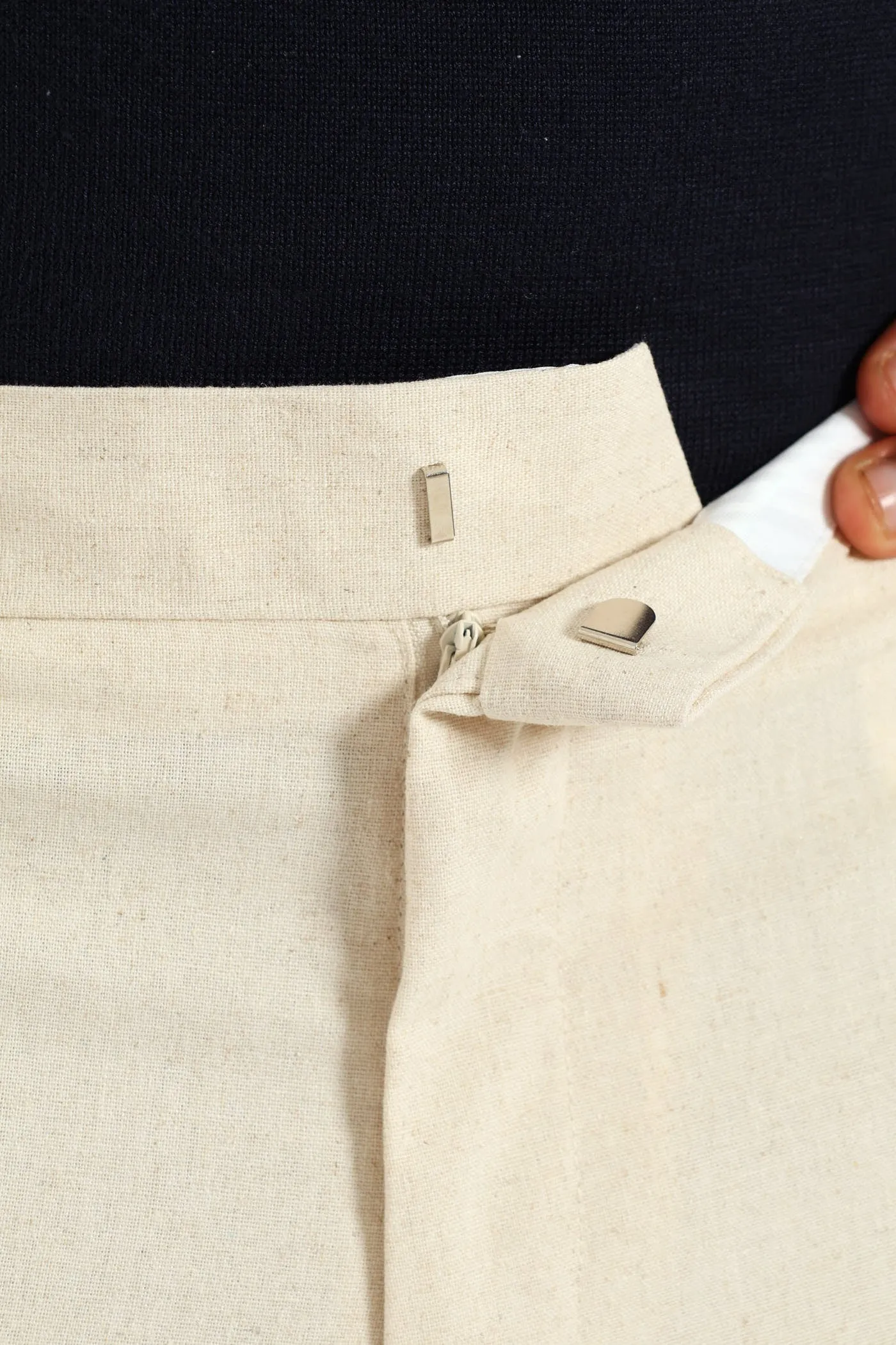 Slim Linen Suit Trouser - Natural
