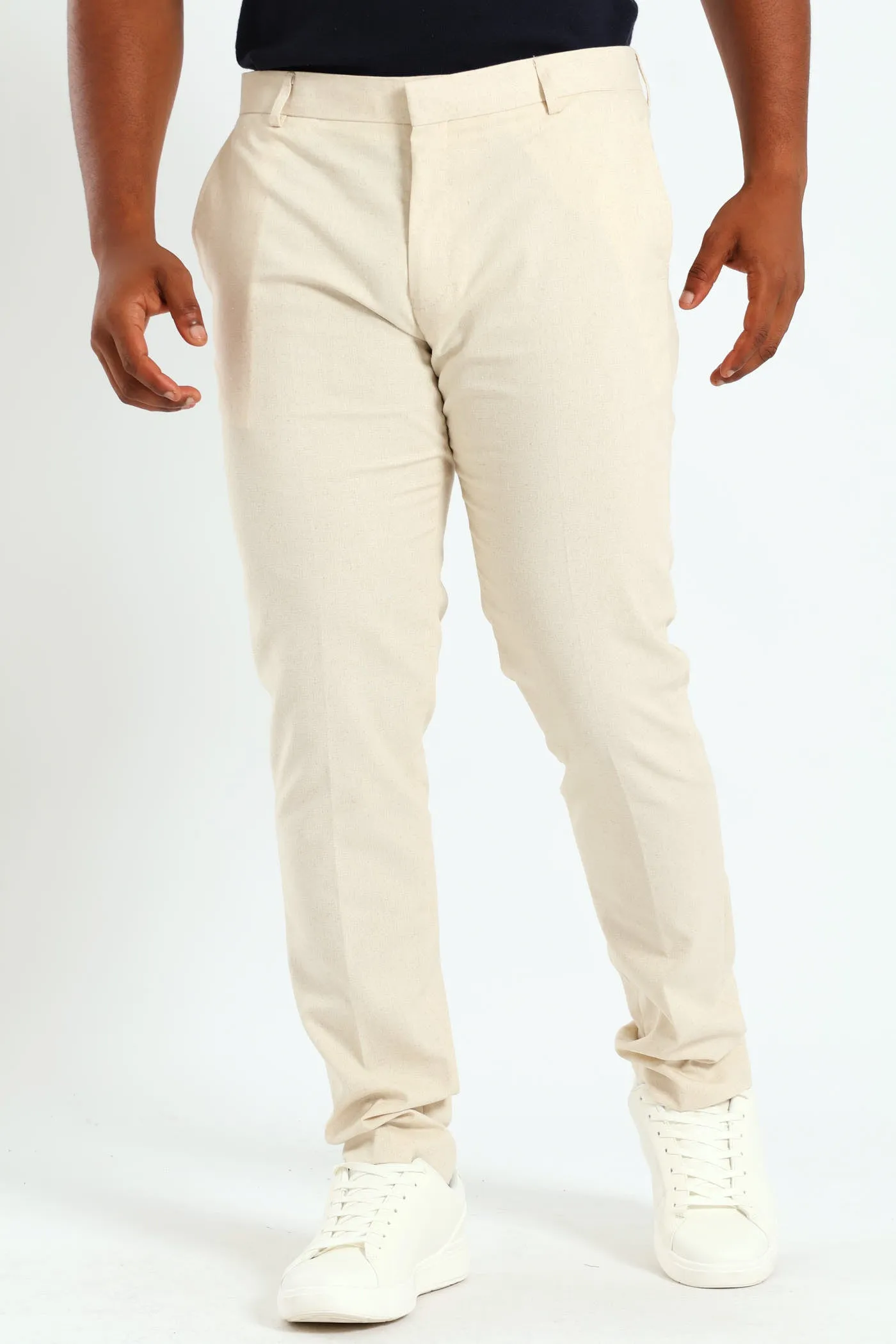 Slim Linen Suit Trouser - Natural