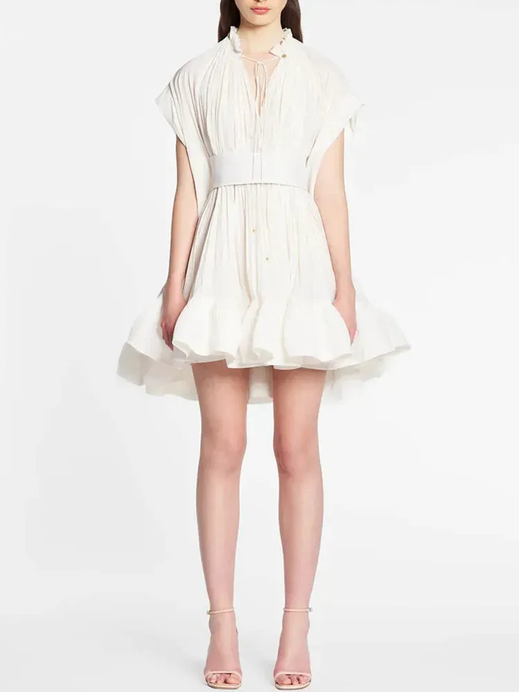 Solid Patchwork Folds Dresses