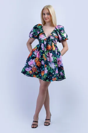 Spring Garden Empire V Neck Dress
