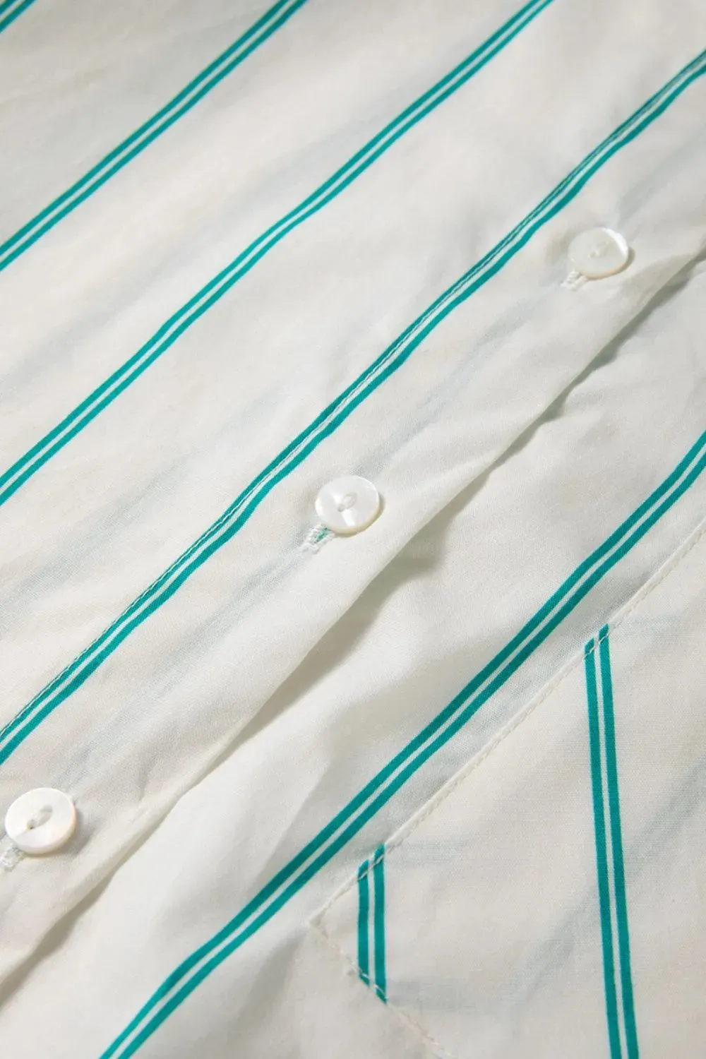 St Patricks Striped Wide Short Sleeve Shift Mini Shirt Dress