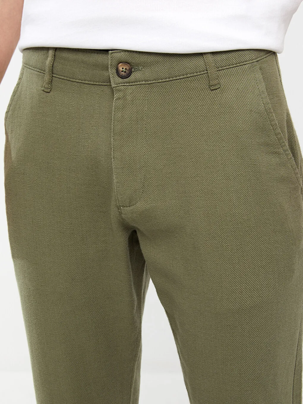 Standard Fit Linen Blend Men's Trousers
