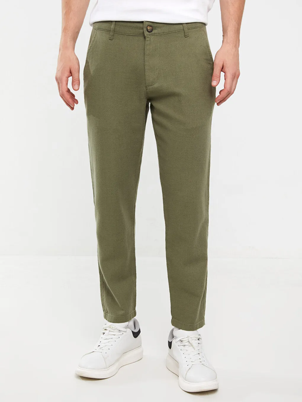 Standard Fit Linen Blend Men's Trousers