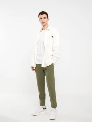 Standard Fit Linen Blend Men's Trousers