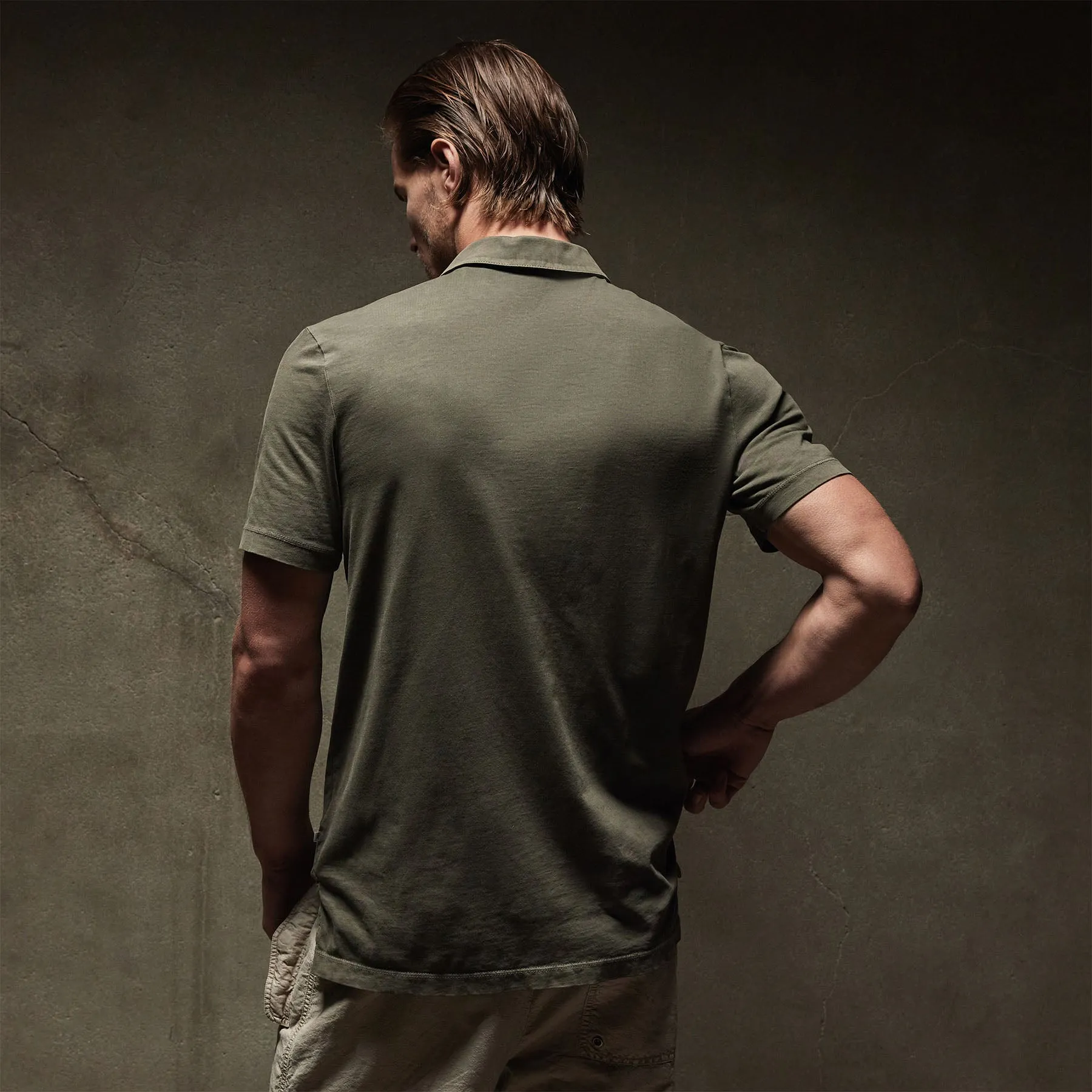 Sueded Jersey Polo - Platoon Pigment