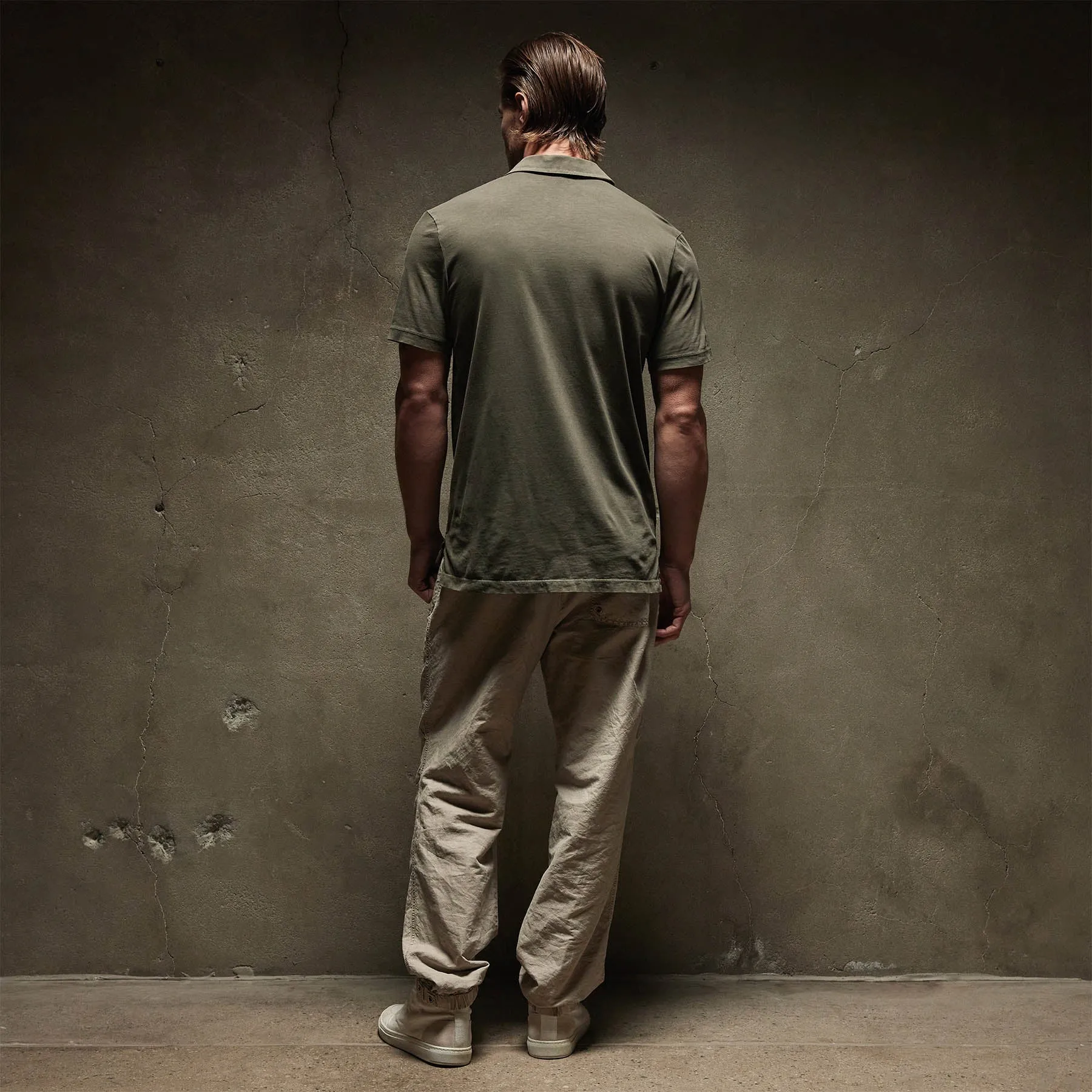 Sueded Jersey Polo - Platoon Pigment