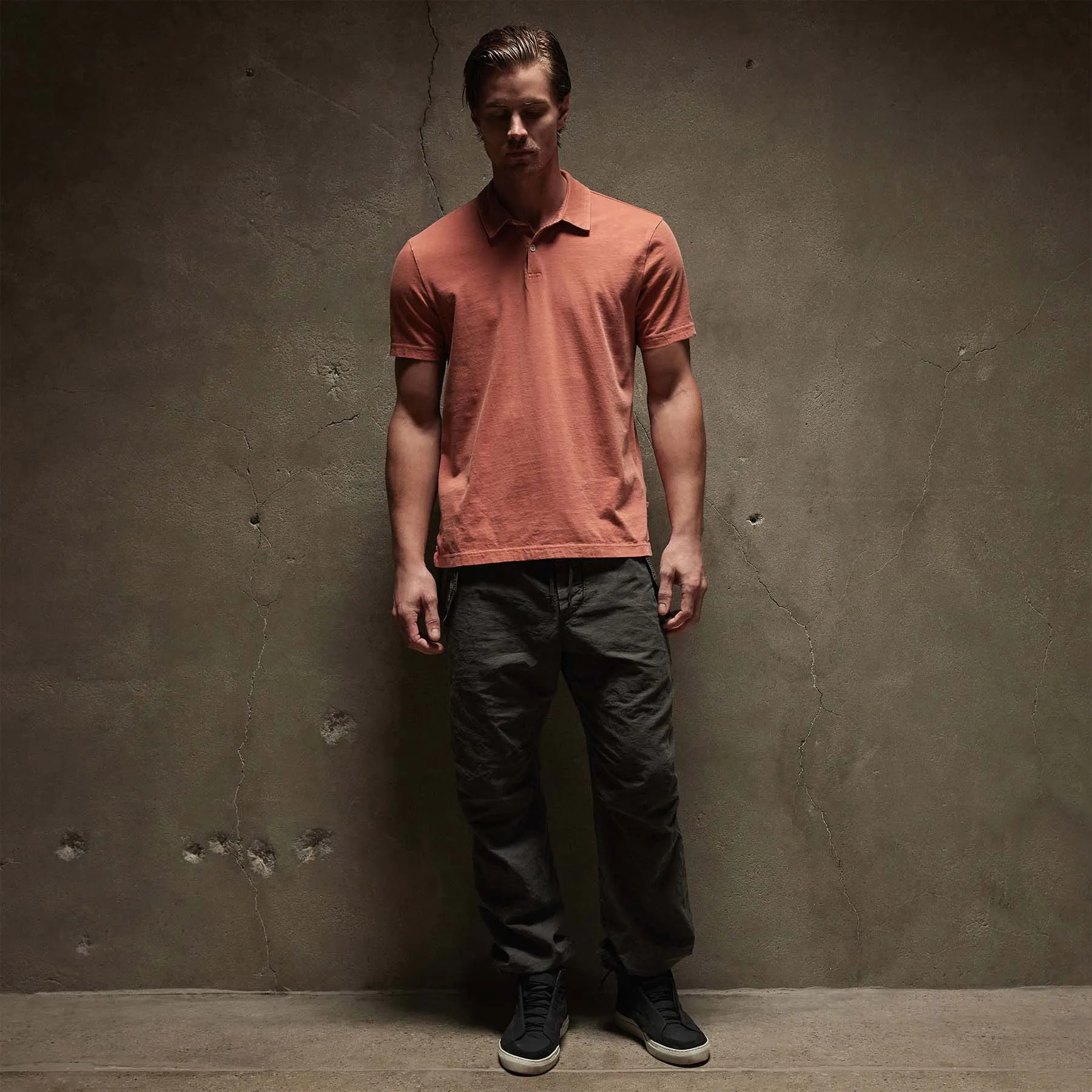 Sueded Jersey Polo - Taj Mahal Pigment