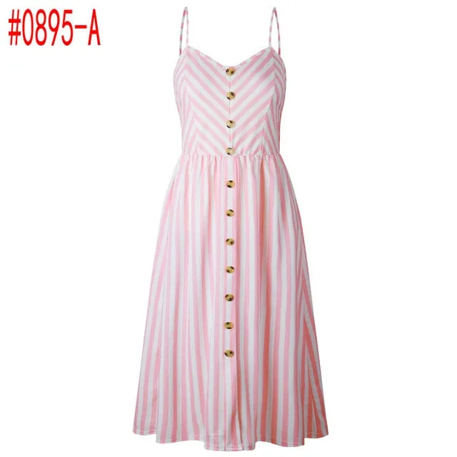 Summer Women Dress Vintage Sexy Bohemian Floral Tunic Beach Dress