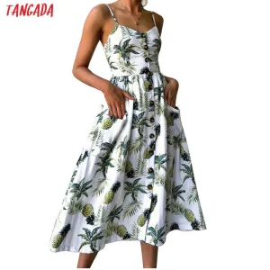 Summer Women Dress Vintage Sexy Bohemian Floral Tunic Beach Dress