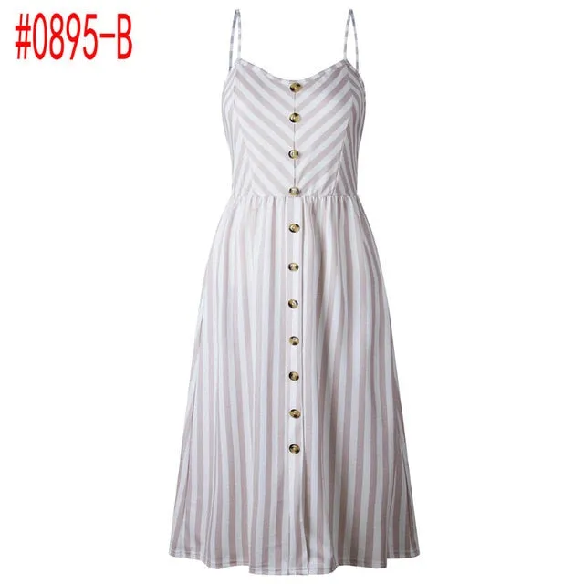 Summer Women Dress Vintage Sexy Bohemian Floral Tunic Beach Dress