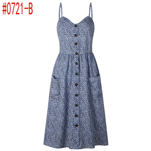 Summer Women Dress Vintage Sexy Bohemian Floral Tunic Beach Dress