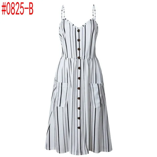 Summer Women Dress Vintage Sexy Bohemian Floral Tunic Beach Dress